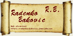 Radenko Baković vizit kartica